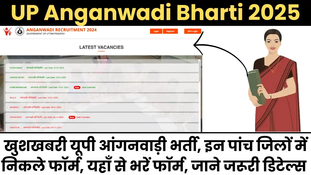 UP Anganwadi Bharti 2025: खुशखबरी यूपी आंगनवाड़ी भर्ती, इन पांच जिलों में निकले फॉर्म, यहाँ से भरें फॉर्म, जाने जरूरी डिटेल्स