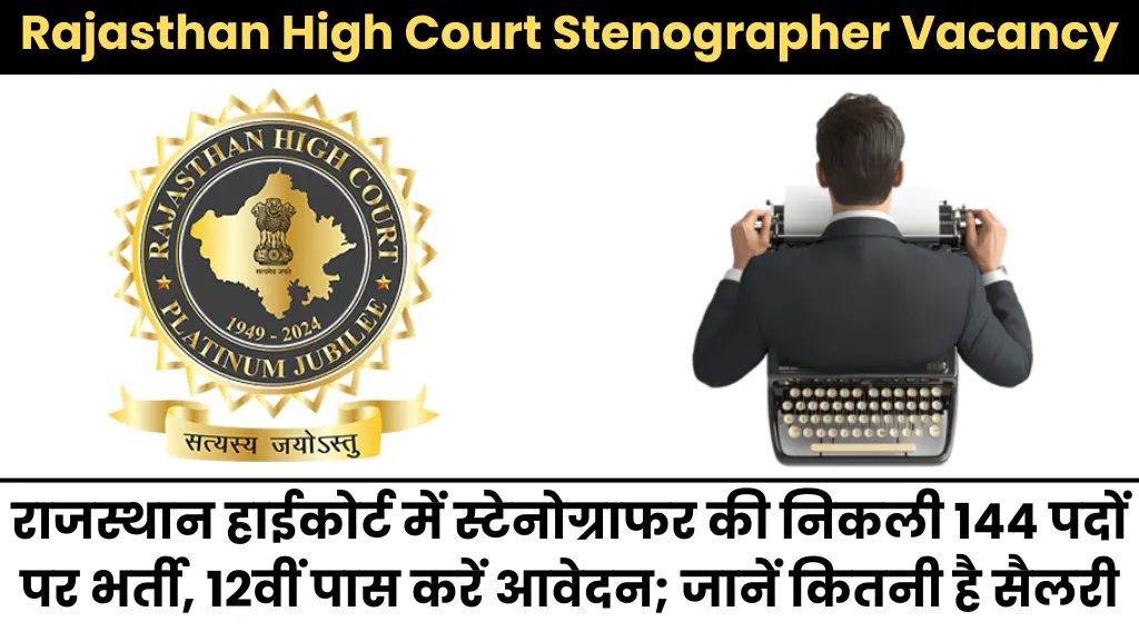 Rajasthan High Court Stenographer Vacancy 2025: राजस्थान हाईकोर्ट में स्टेनोग्राफर की निकली 144 पदों पर भर्ती, 12वीं पास करें आवेदन; जानें कितनी है सैलरी