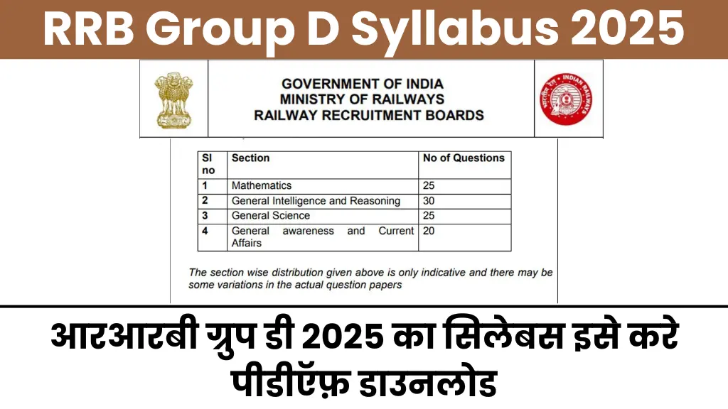 RRB Group D Syllabus 2025: आरआरबी ग्रुप डी का सिलेबस इसे करे पीडीऍफ़ डाउनलोड